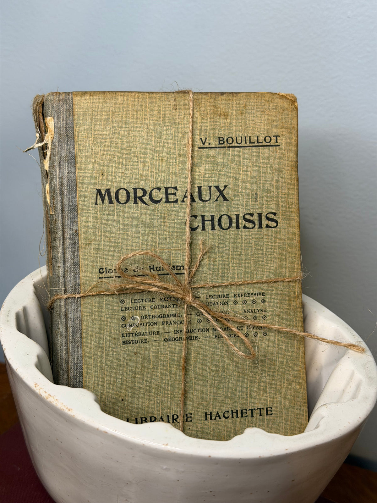 Antique French School Books Bundle of 2, Hachette Clothbound Volumes from the Early 20th Century