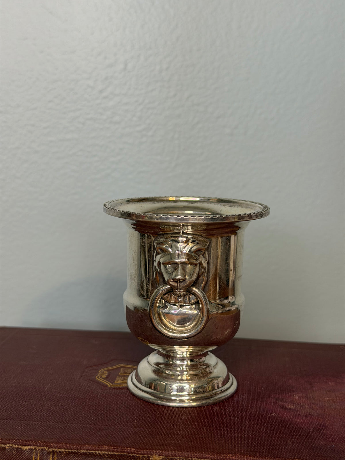 Vintage Viners Silver Plate Lion Head Matchstick or Toothpick Holder