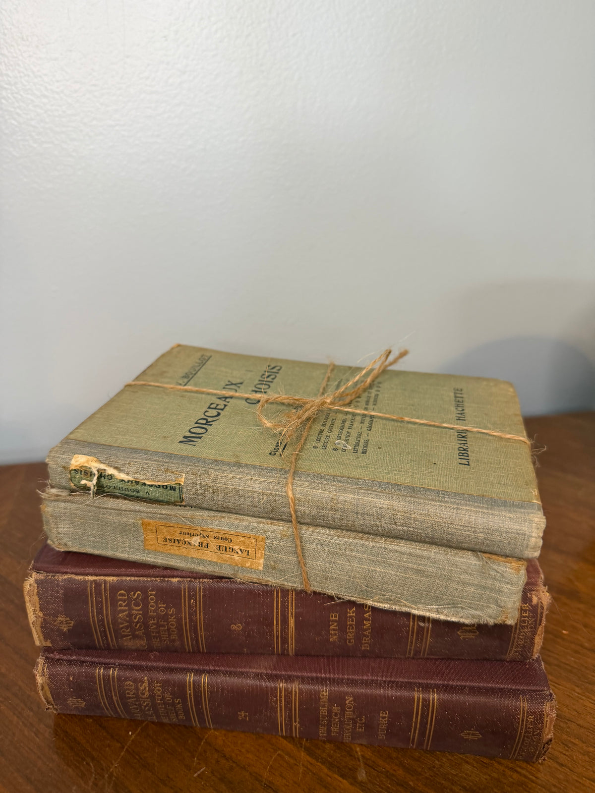 Antique French School Books Bundle of 2, Hachette Clothbound Volumes from the Early 20th Century