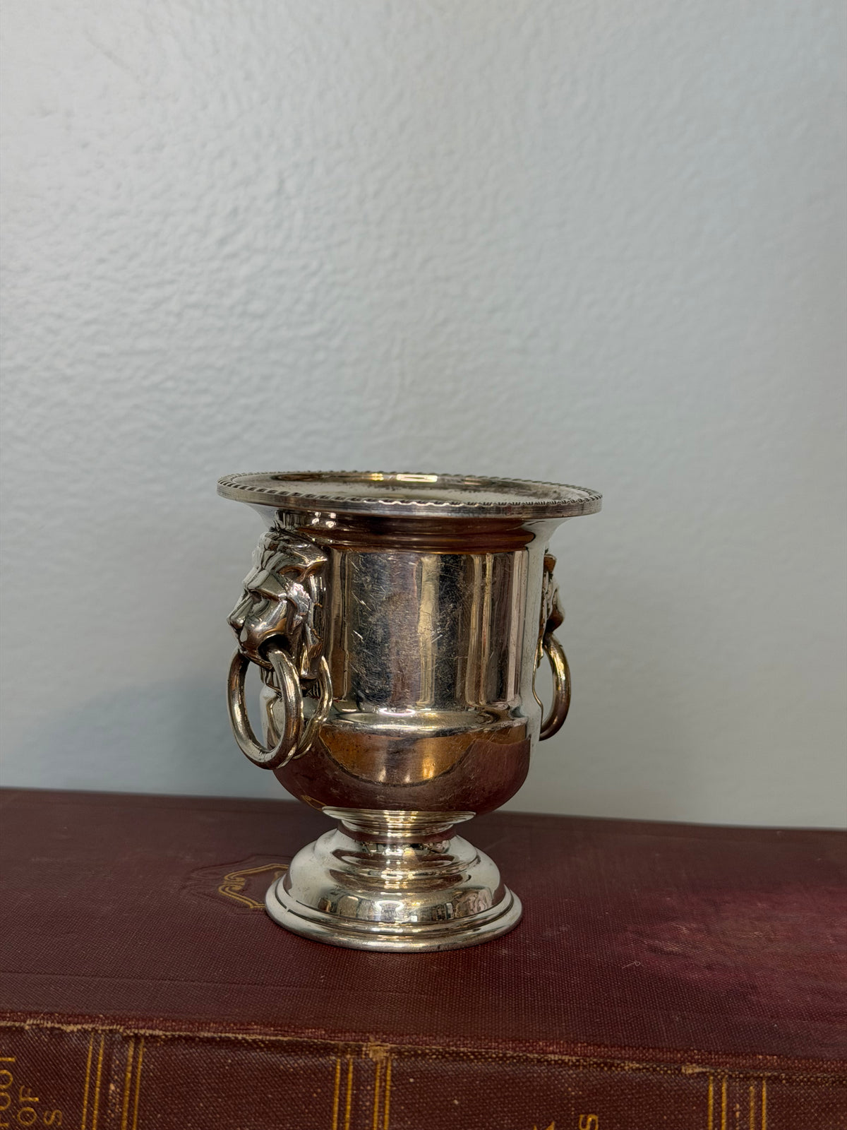 Vintage Viners Silver Plate Lion Head Matchstick or Toothpick Holder
