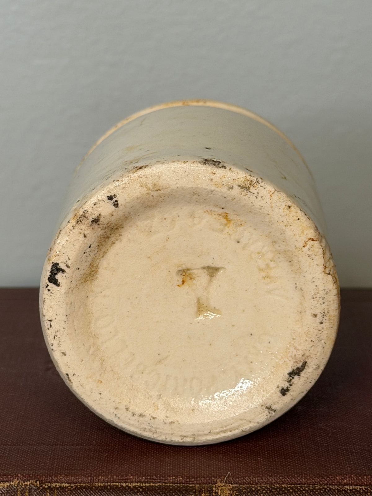 Antique Scottish Portobello Pottery Cream Stoneware Jar