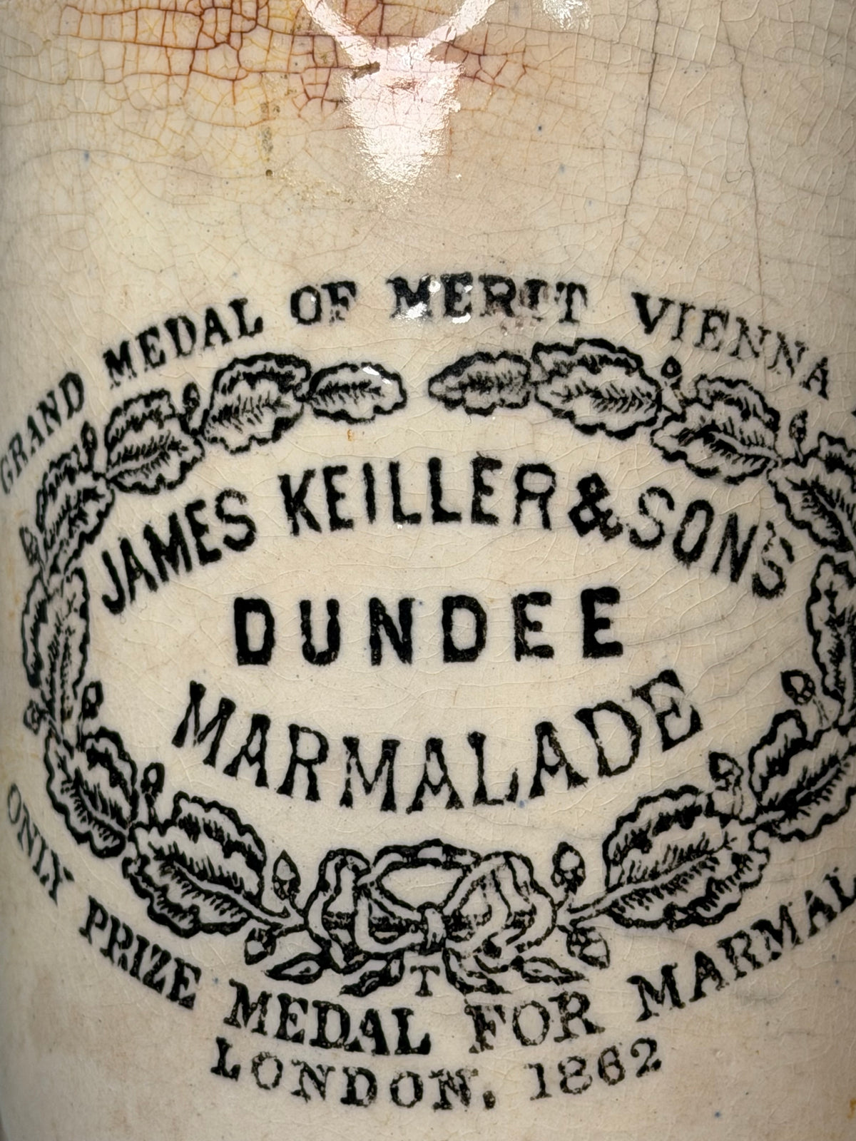 Antique James Keiller & Sons Dundee Marmalade Stoneware Crock