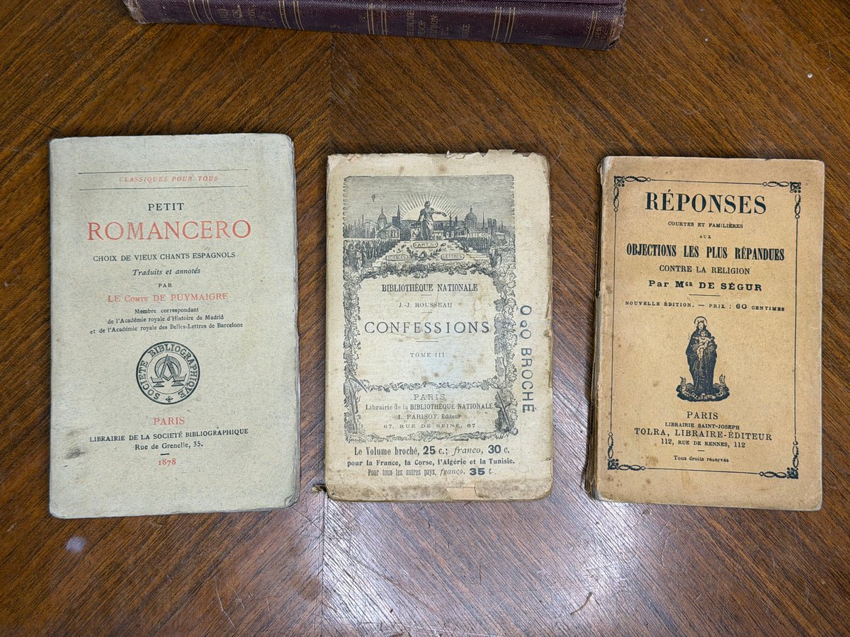 Antique French Book Bundle – 19th-Century French Literature, Religion & Philosophy