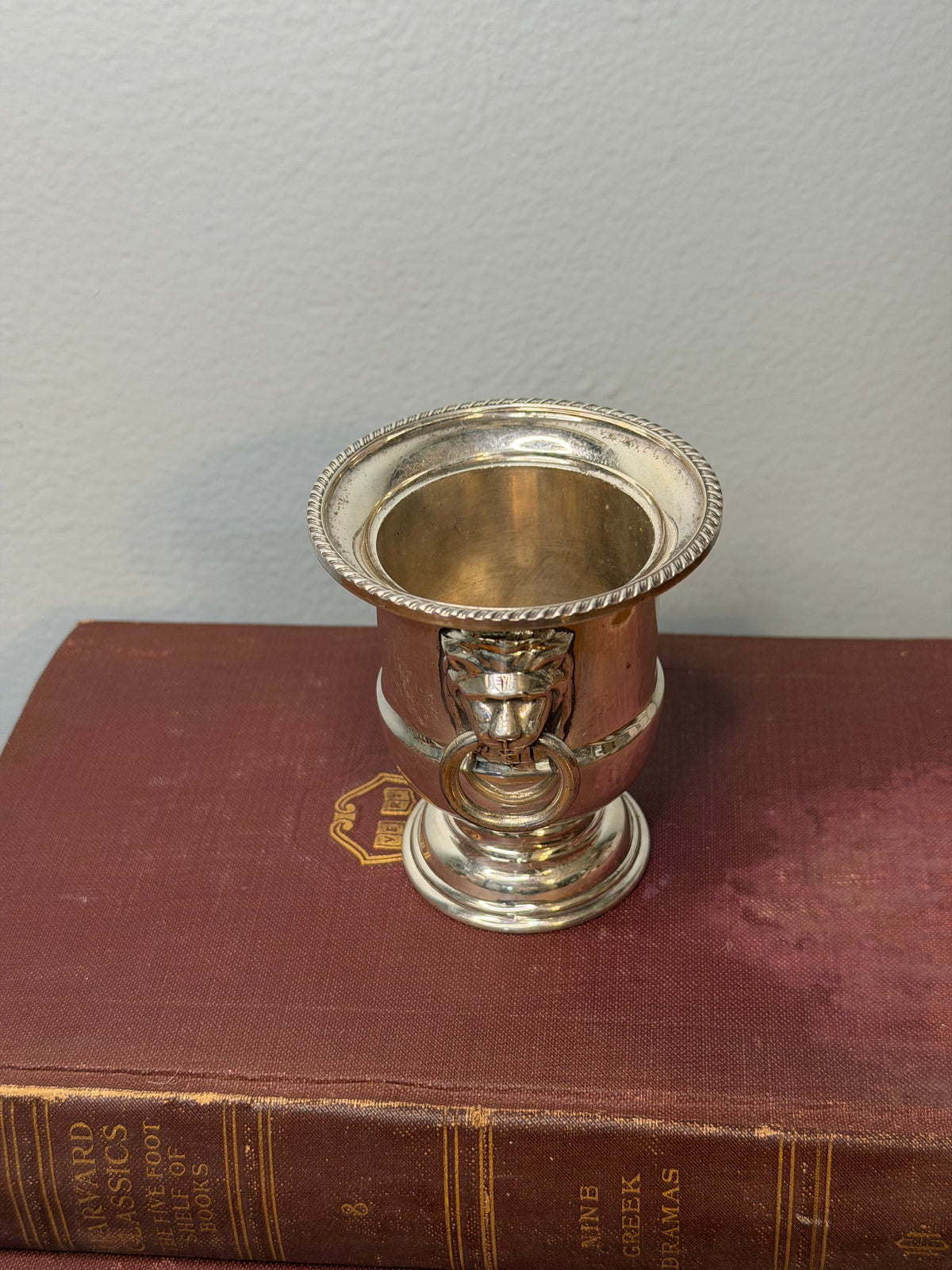 Vintage Viners Silver Plate Lion Head Matchstick or Toothpick Holder