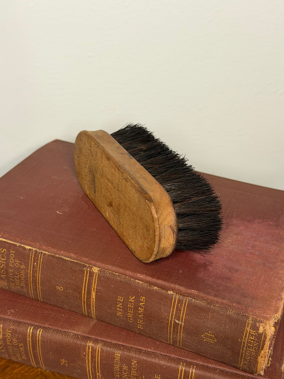 Vintage 1951 Wooden Brush with All-Hair Bristles, Mid-Century Utility Brush