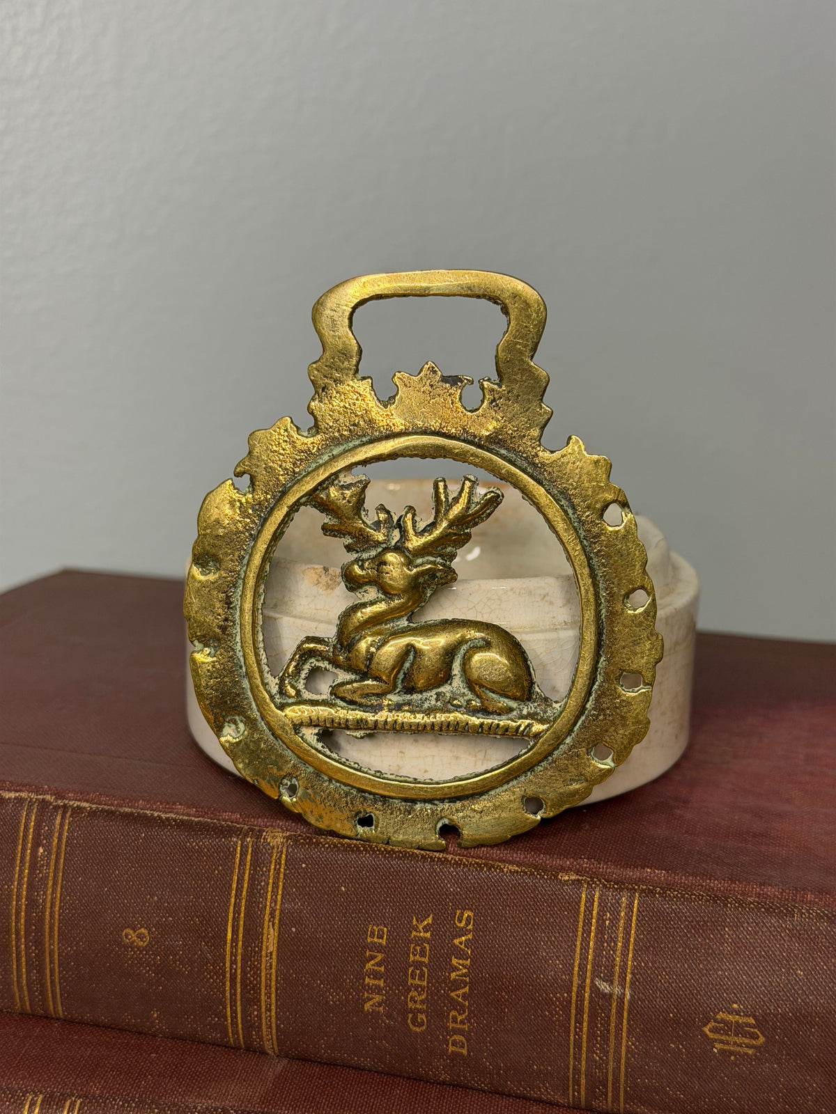 Vintage Brass Stag Horse Brass, Traditional English Harness Ornament