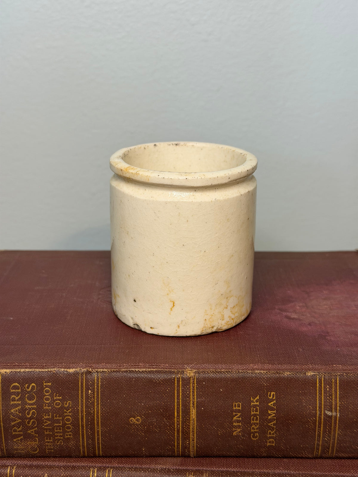 Antique Scottish Portobello Pottery Cream Stoneware Jar