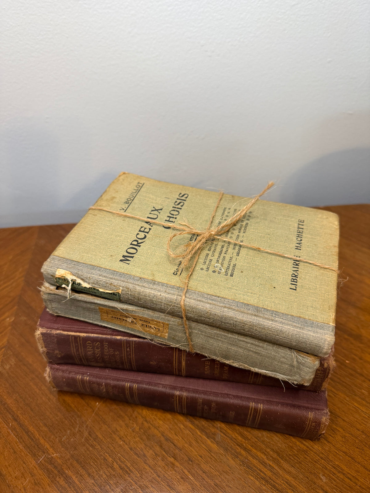 Antique French School Books Bundle of 2, Hachette Clothbound Volumes from the Early 20th Century