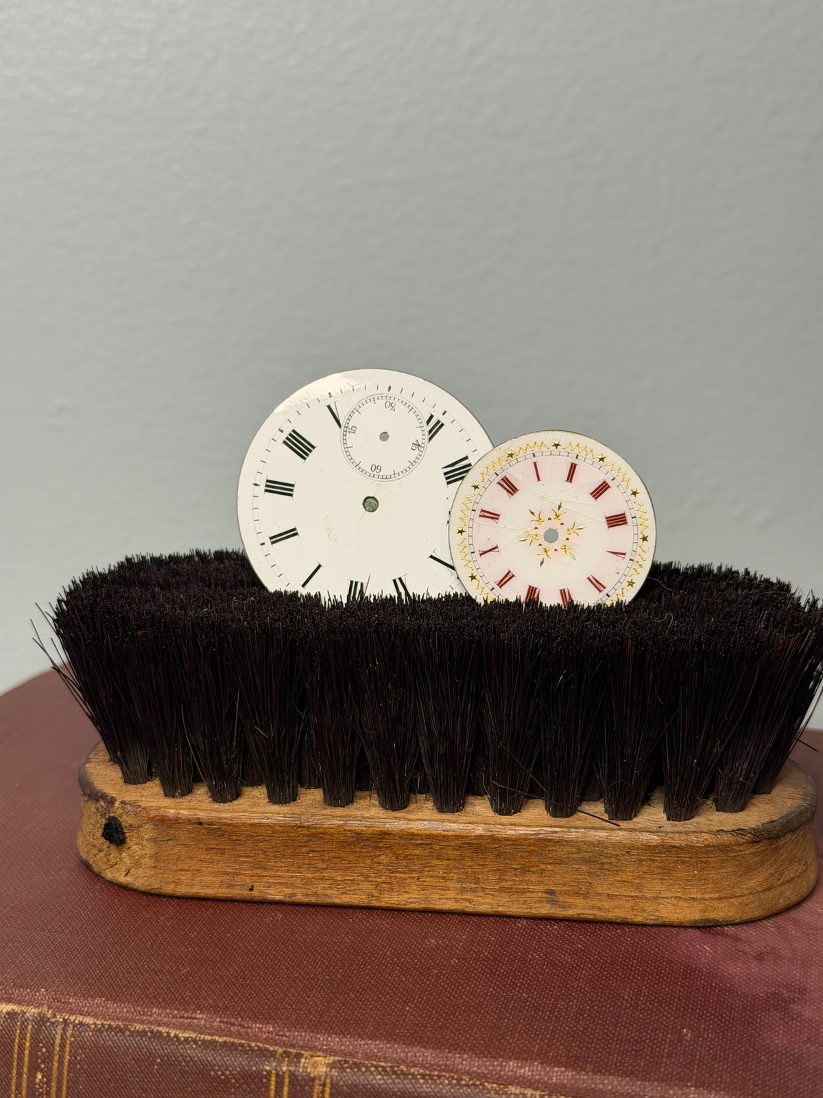 Antique Ceramic Clock Faces Set of 2