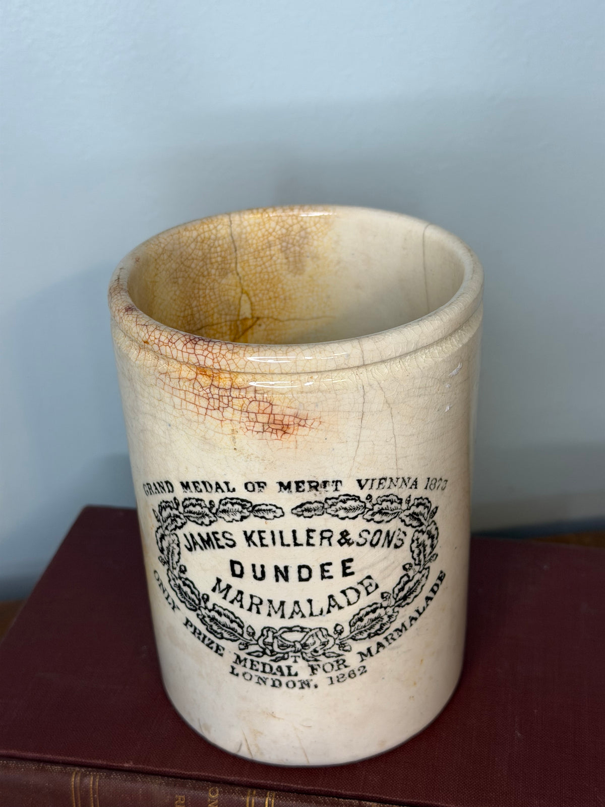 Antique James Keiller & Sons Dundee Marmalade Stoneware Crock