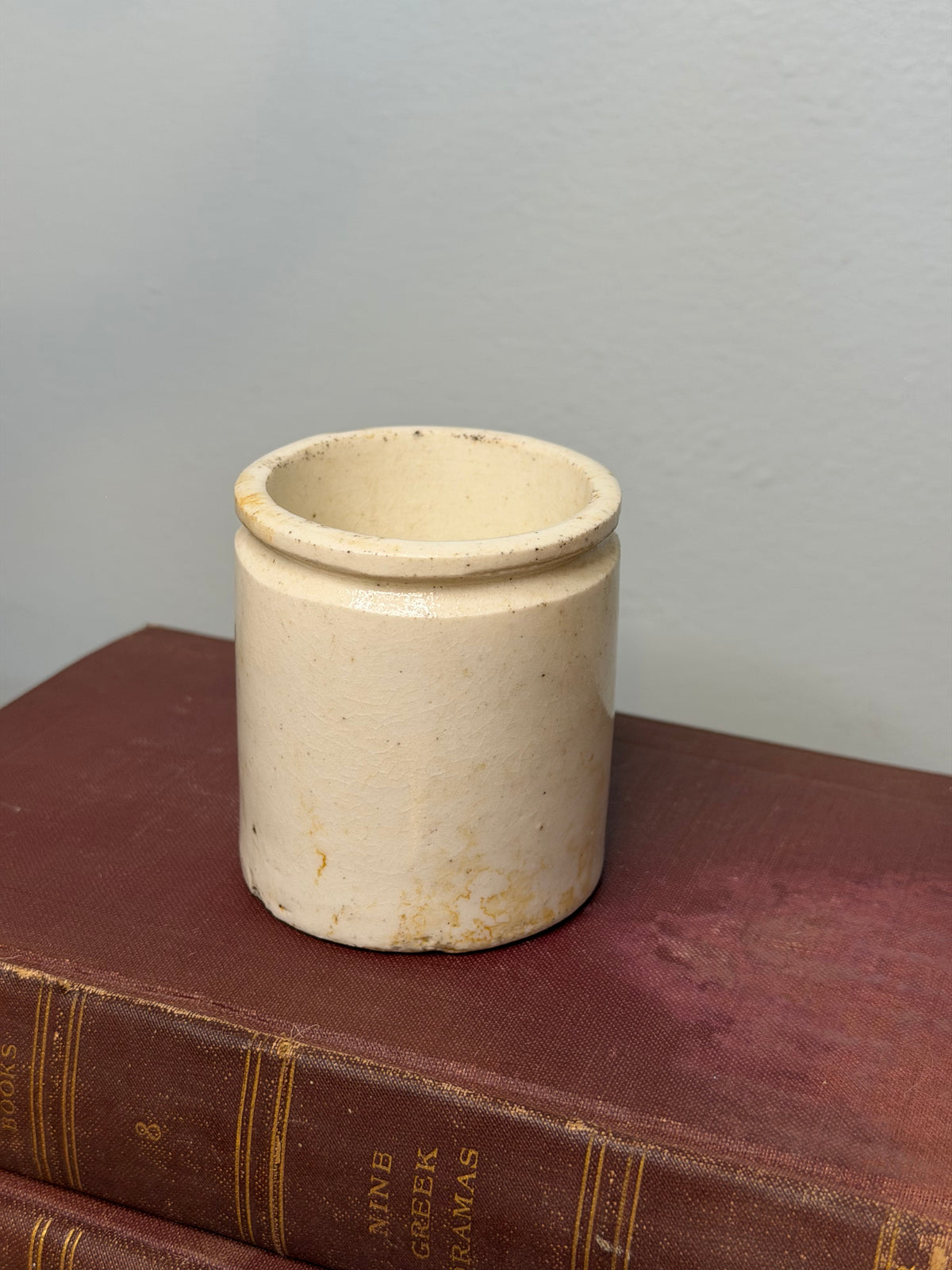 Antique Scottish Portobello Pottery Cream Stoneware Jar