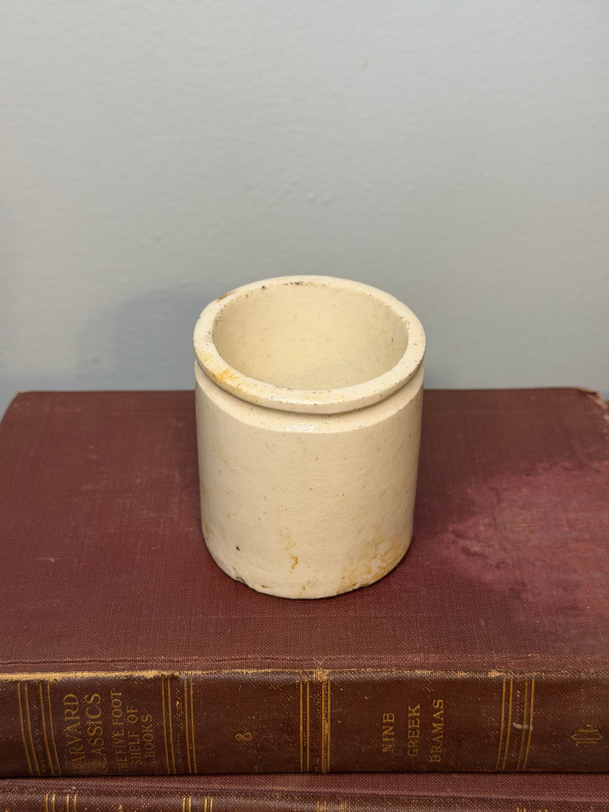 Antique Scottish Portobello Pottery Cream Stoneware Jar