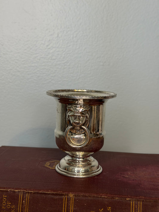 Vintage Viners Silver Plate Lion Head Matchstick or Toothpick Holder