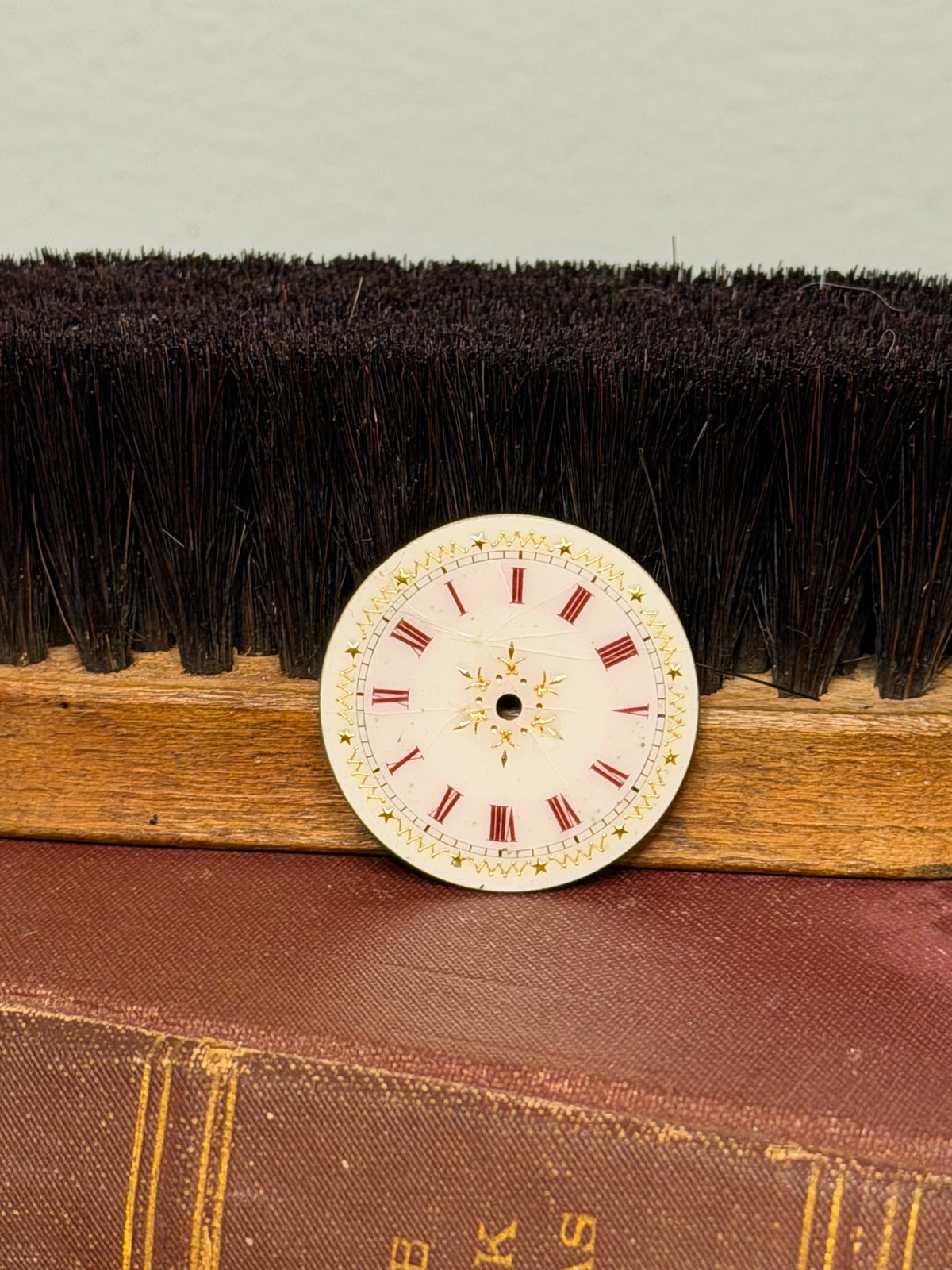 Antique Ceramic Clock Faces Set of 2