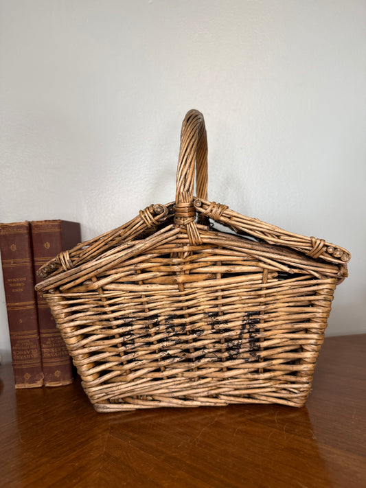 Vintage Fortnum & Mason Wicker Picnic Hamper Basket