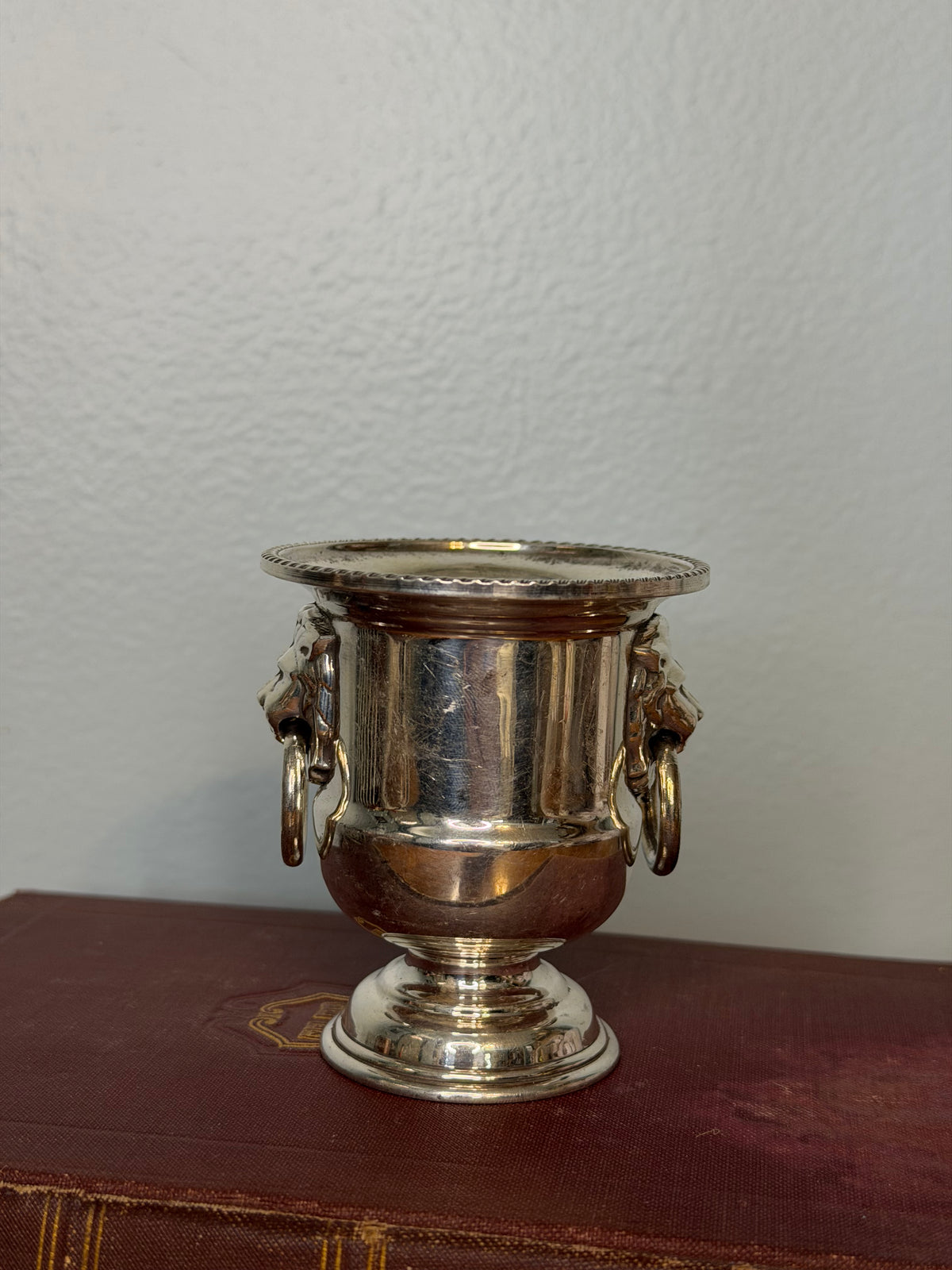 Vintage Viners Silver Plate Lion Head Matchstick or Toothpick Holder